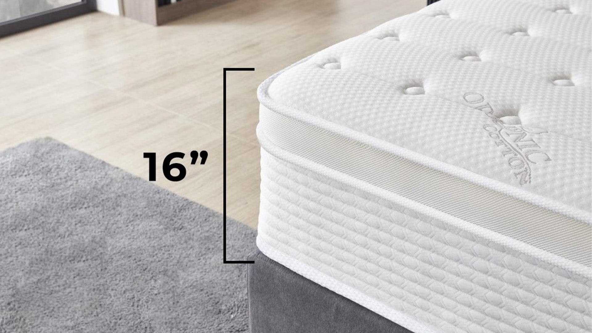 THE DELUXE - 16" - Cool Memory Foam Spring Hybrid Mattress With Breathable Cover