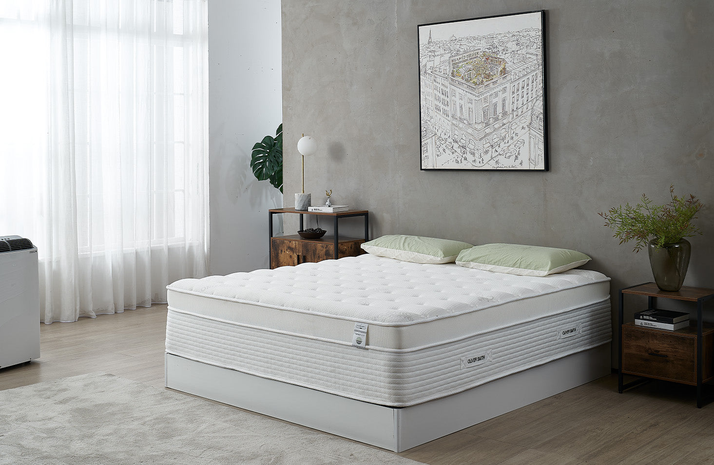 THE DELUXE - 16" - Cool Memory Foam Spring Hybrid Mattress With Breathable Cover