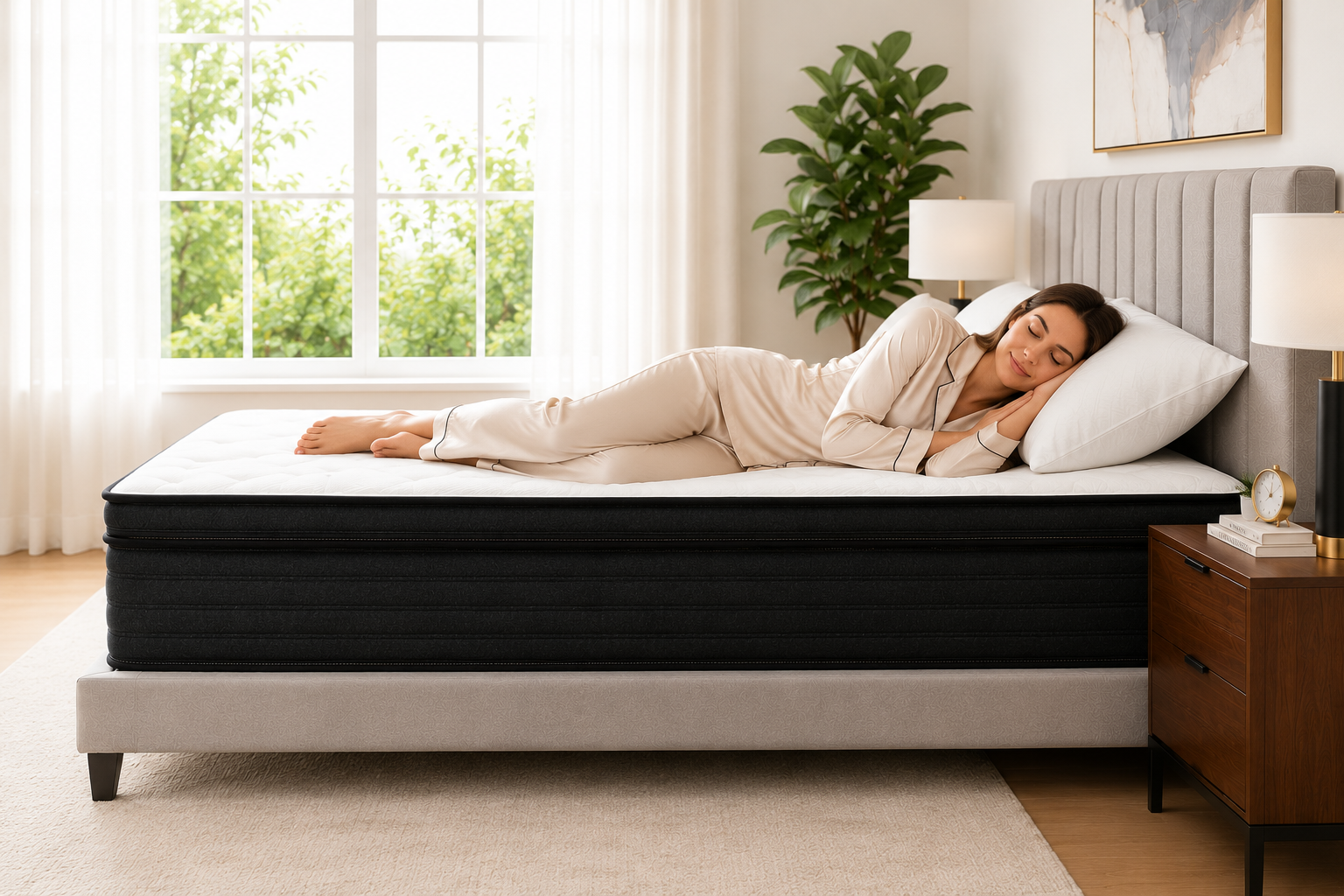 8 Inch - Hybrid Latex Mattress, Luxury Euro Top with Latex Comfort Foam & Individually Wrapped Pocket Coils | Cooling Support, Pressure Relief & Motion Isolation  | Mattress in a Box (Copy)