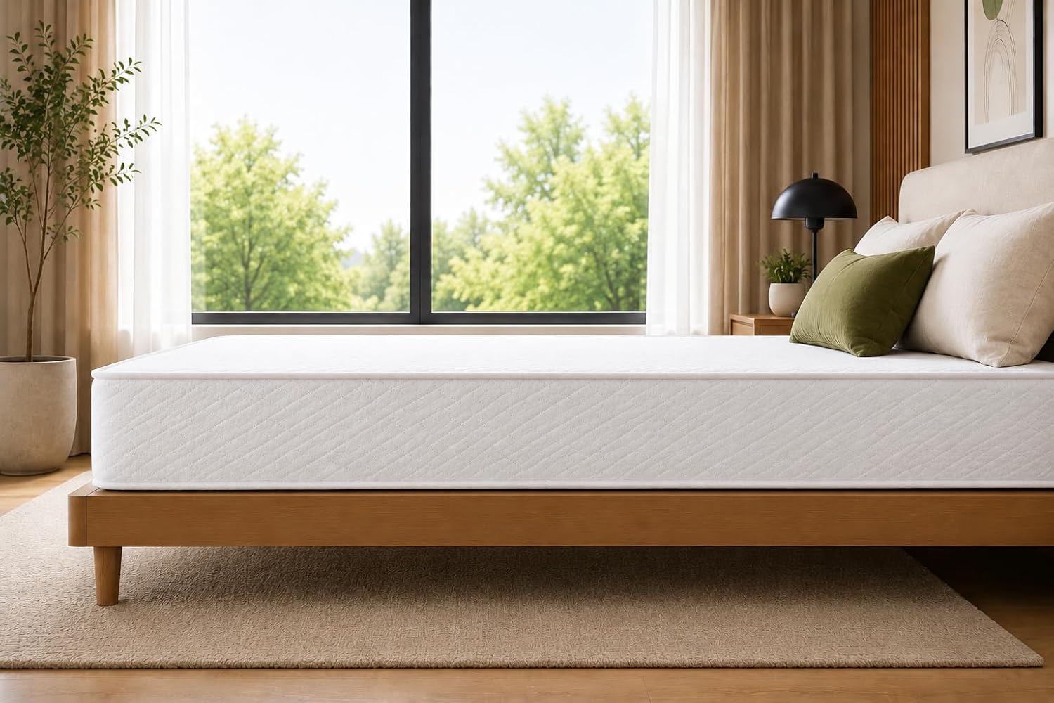 Water-Resistant 6-Inch Hybrid Continuous Coil Spring Mattress with Comfort Foam | Euro Tight Top | Breathable & Lightweight | Mattress in a Box | Twin 38" x 75" | Perfect For Kids & Guest Rooms