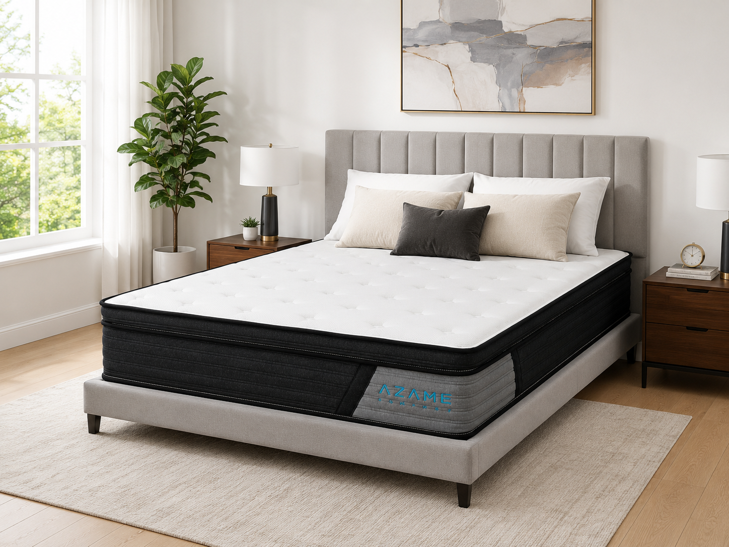 8 Inch - Hybrid Latex Mattress, Luxury Euro Top with Latex Comfort Foam & Individually Wrapped Pocket Coils | Cooling Support, Pressure Relief & Motion Isolation  | Mattress in a Box (Copy)