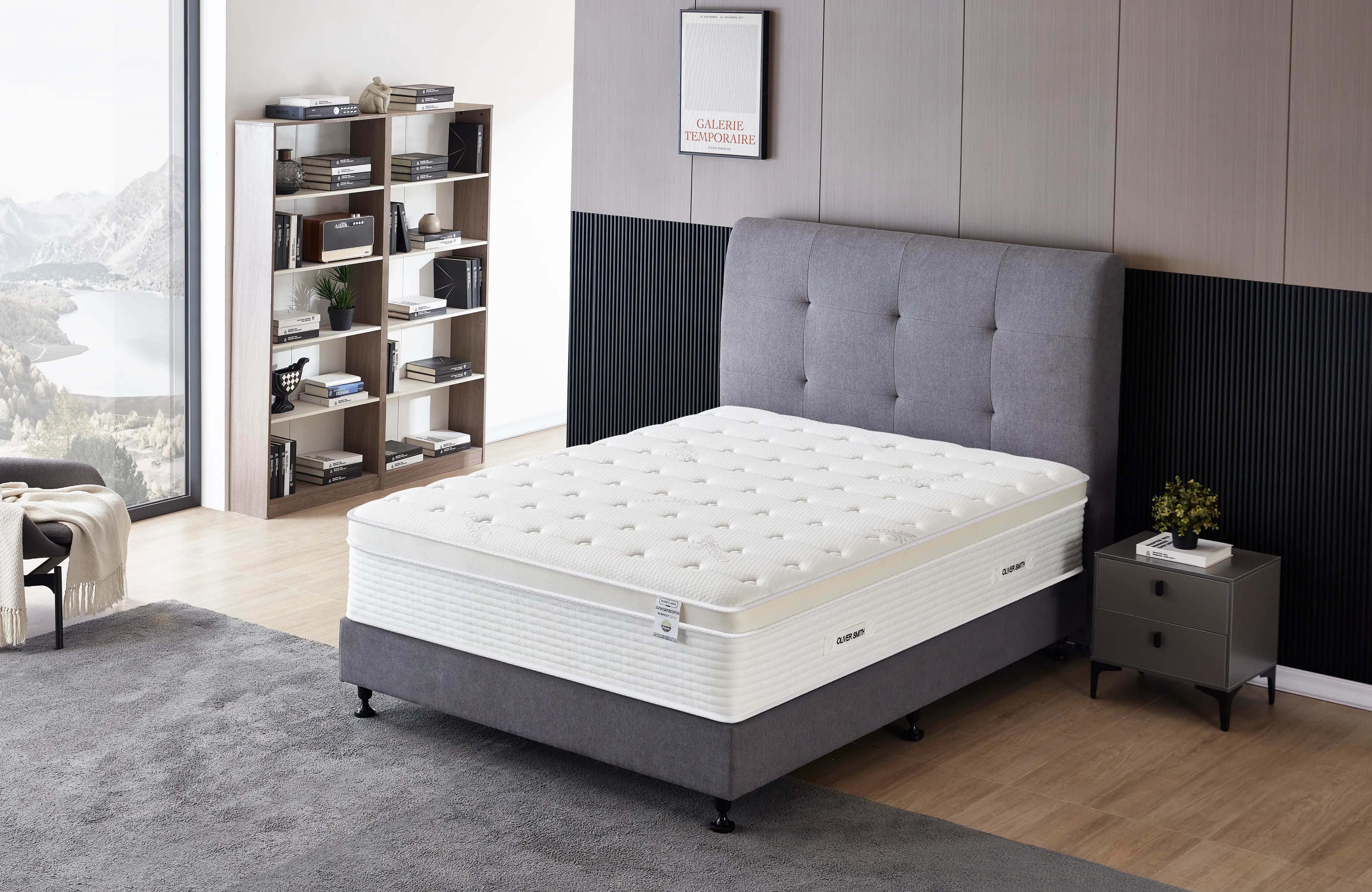 THE SUPER LUX - 14" - "THE PERFECT" Medium Plush - Cool Memory Foam & Spring Hybrid Mattress with Breathable Cover