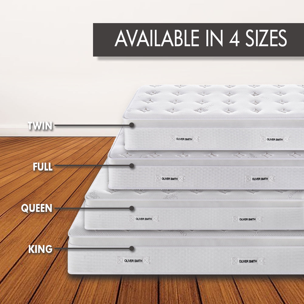 THE LUX - 12" - MEDIUM - Cool Memory Foam Pocket Spring Mattress - Organic Cotton Mattress