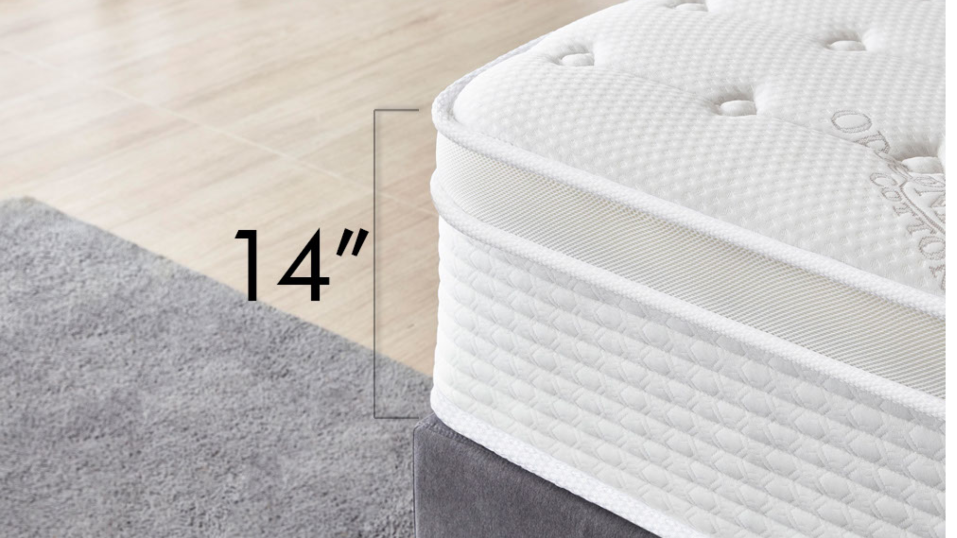 THE SUPER LUX - 14" - "THE PERFECT" Medium Plush - Cool Memory Foam & Spring Hybrid Mattress with Breathable Cover